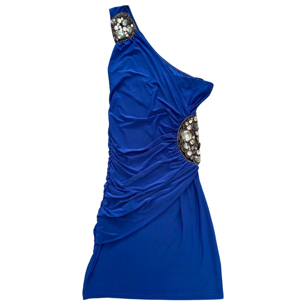 Jane Blue one shoulder bodycon mini dress